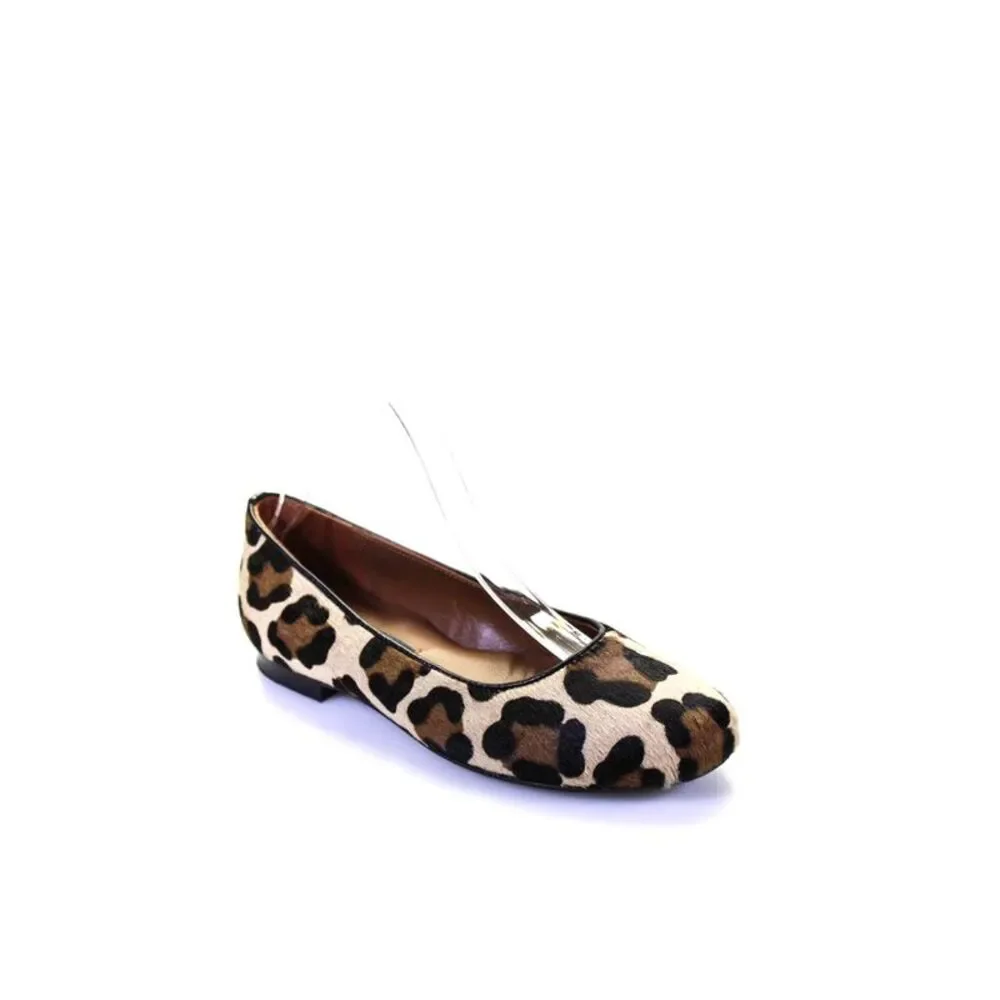 Margaux Womens Animal Print The Classic Ballet Flats Brown Black Size 6.5 Medium